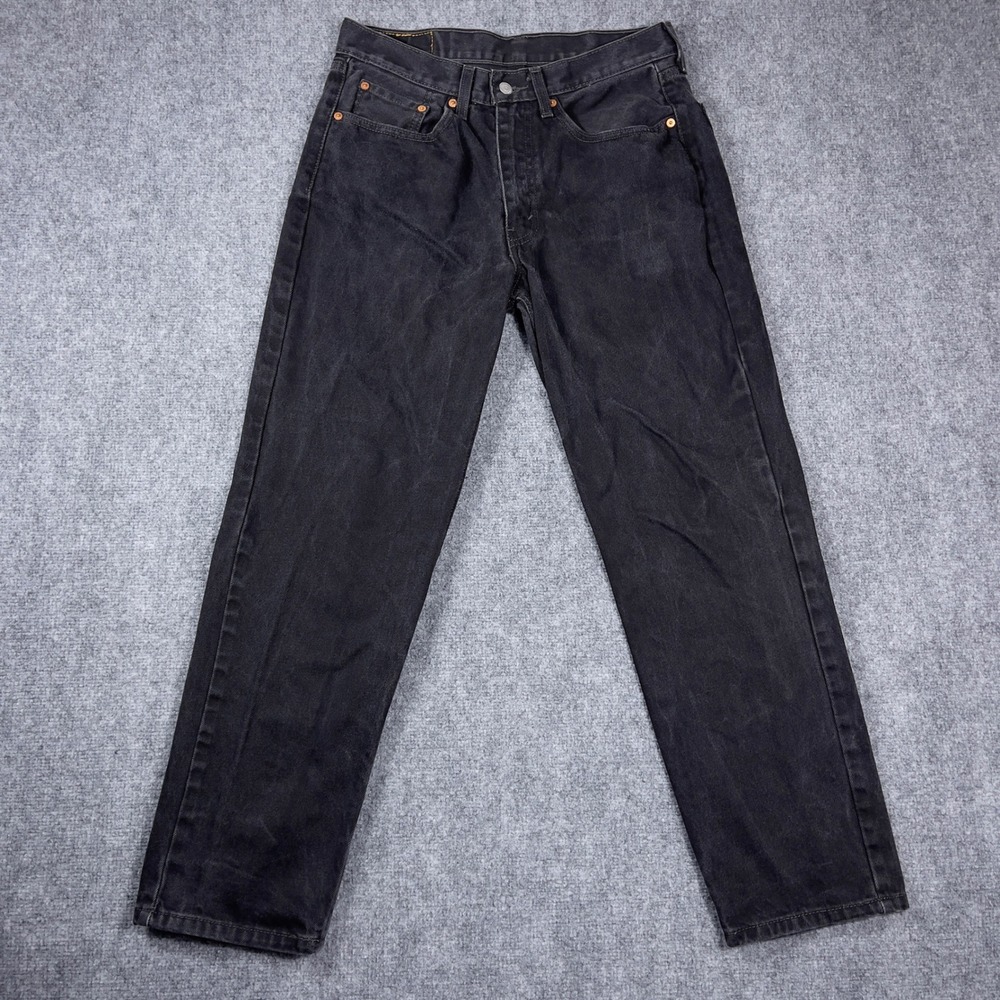 Levi's 550 Relaxed Fit Jeans Mens W32 L29 Black Tapered Leg Denim 00550-0260 - Picture 2 of 7